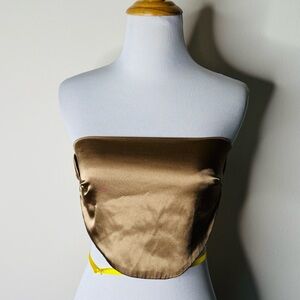 Sky To Moon Brown Satin Crop Top